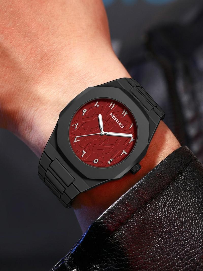 Men's All- Silicone Quartz Watch with Unique Texture, Skin-Friendly and Stimulus-Free Design, Elegant Gift Box Included