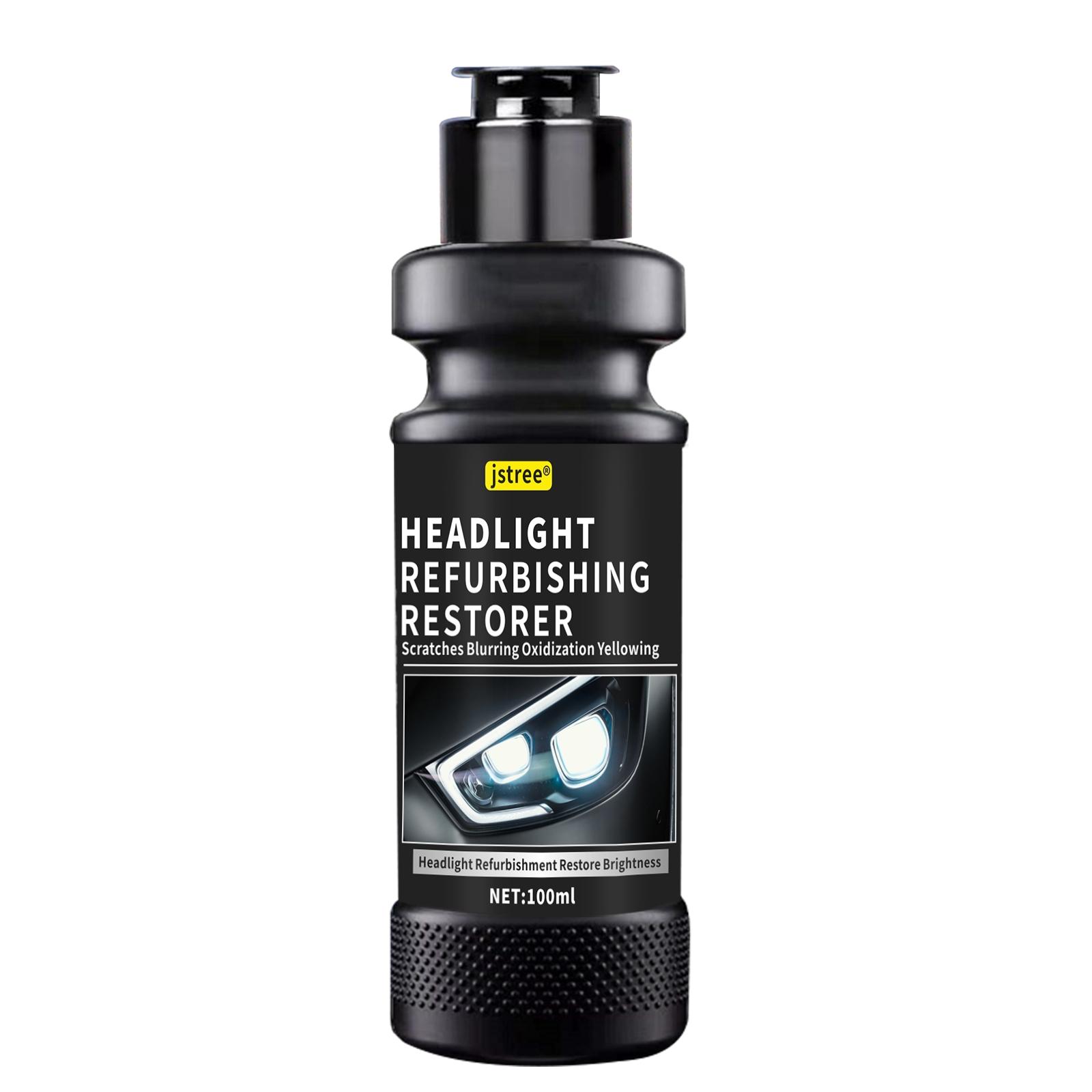 Jstree Car Headlight Restoration Liquid, Crack Scratch Repair, Lamp Cover Coating Brightening Polisher 100ML, Auto Care Essential