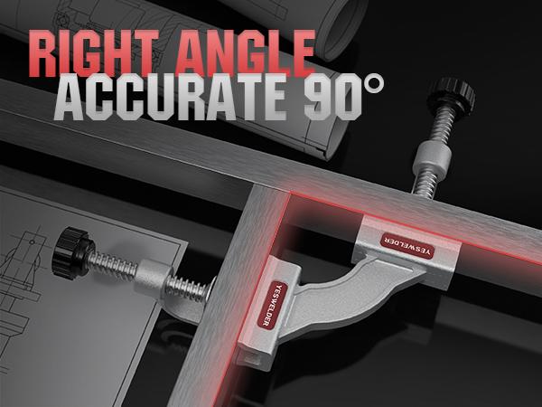 YESWELDER 90° Right Angle Clamp for Welding, Cabinet Making, Woodworking & DIY Projects | Aluminum Alloy Tube Clamp & Corner Fixture