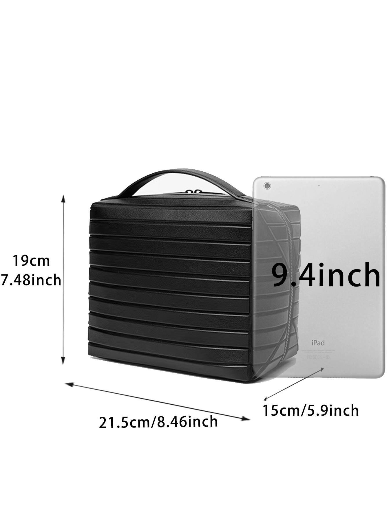 2026 New Geometric Diamond Pattern Makeup Bag, Foldable Large Capacity Divided Portable Cosmetic Storage Bag, Travel Wash Bag