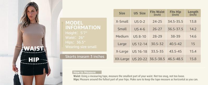 luvamia Skorts Skirts for Women Denim Mini Casual Oversize Skirt Side Slit with High Waisted Jean Shorts Stretchy Palda Minimalist jean shorts jorts Bottom Soft Black Womenswear