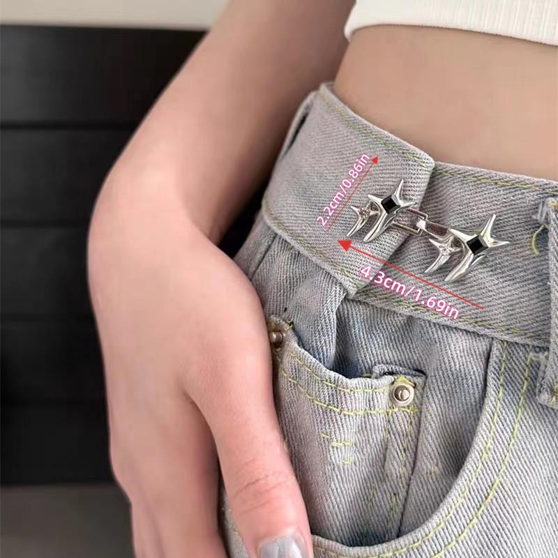 Star Design Waist Buckle, 1 Pair Detachable Waist Jeans Buckle, Fashionable Waist Buckle, Household Sewing Accessories for Women