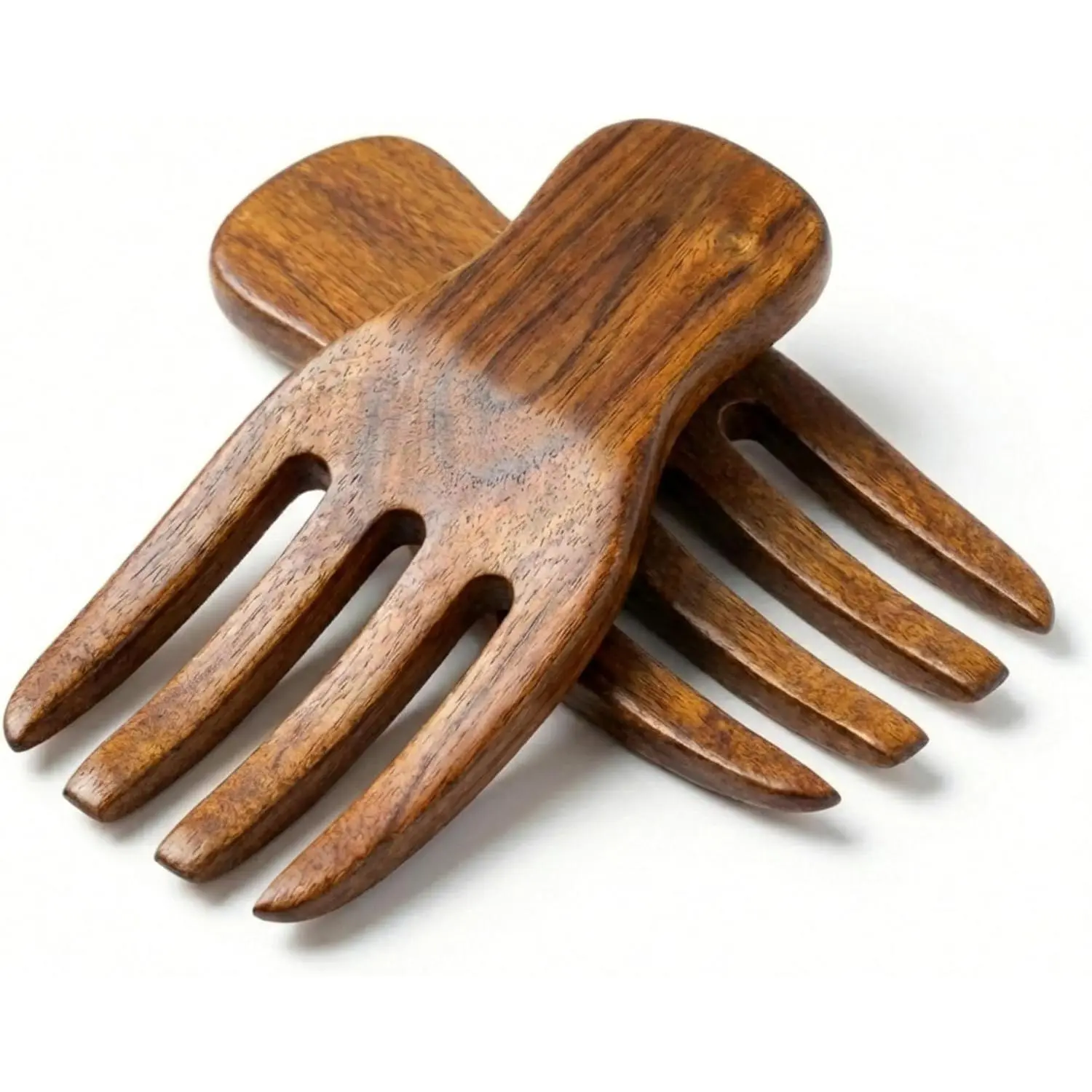 Set of 2 Acacia Wood Salad Servers for Easy Tossing & Serving Salad, Pasta, Fruit, Ideal Practical Kitchen Cooking Serving Accessory