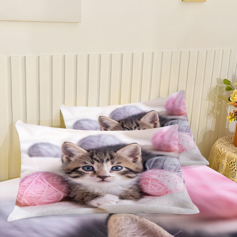 Bed Sheet Set (1 Fitted Sheet + 2 Pillowcases), Modern Style, Comfortable and Aesthetic, Suitable for Dorms and Hotels, All Seasons, Bed Sheets Set