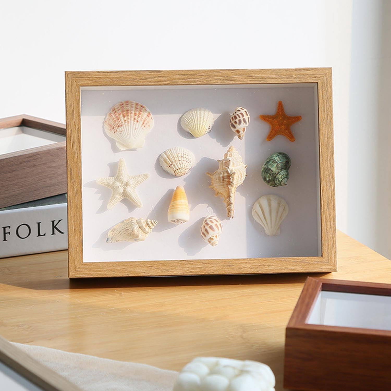 4x6 Shadow Box Frame Display Case, Display Case Box for Memorabilia, Medal, Wedding Memories, Crafts, Tickets, Photos, , , Doll (Burlywood)