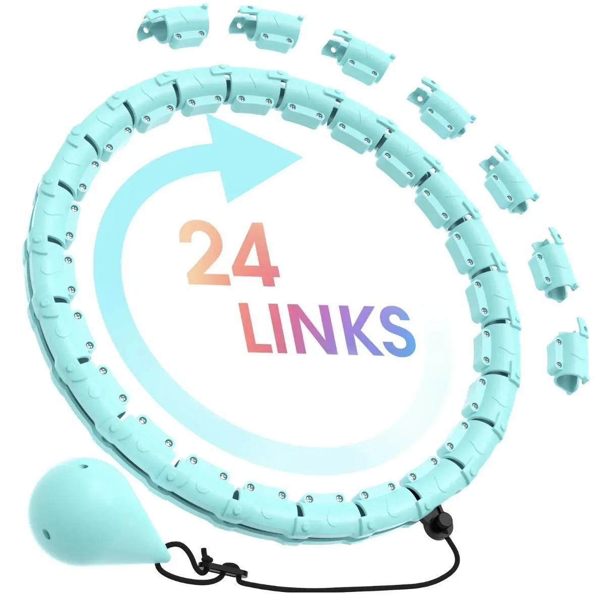 2-in-1 Smart Infinity Fitness Hoop for Adults, Abdominal Exercise Aid Hula Hoops with 24 Detachable Links, Workout, Workout Equipment, Home Workout
