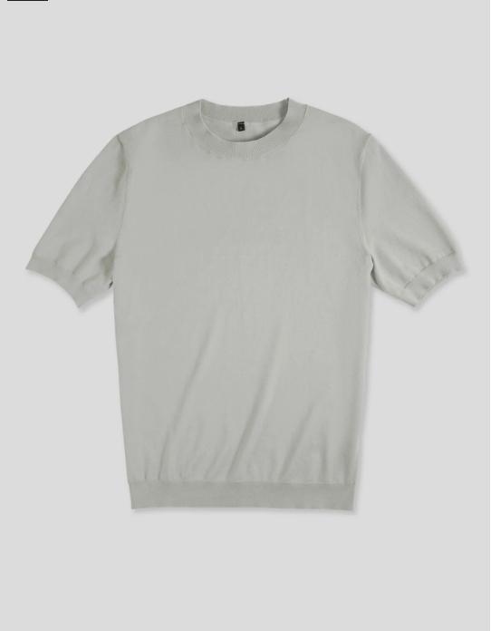 Fioboc Men's Crewneck Knitted T-Shirt Top for Father's Day, Christmas Gifts and Daily Casual, Comfortable, Breathable and Skin-Friendly