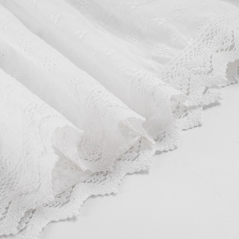 Bohemian Casual Style Textured A-Line Midi Skirt for Women with Ruffle Trim, Loose-Fitting Polka Dot Design for Leisure Wear