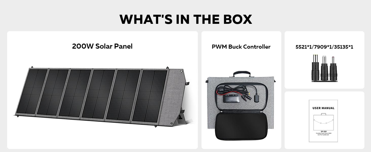 【Labor Day's Deal】CTOLITY SP200 Foldable 200W Solar Panel 18V USB Charger with XT60 PWM 12V PD 45W Fast Charging for Outdoor Camping RV Power Station Waterproof & Dustproof