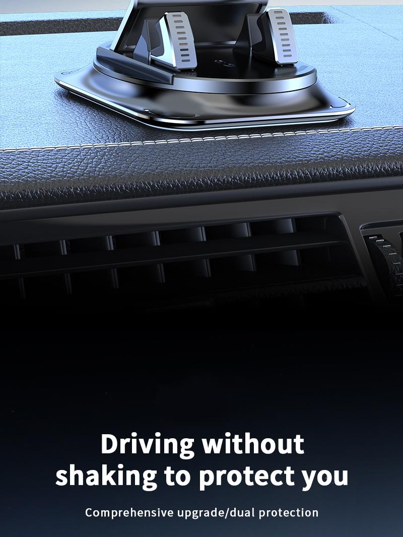 Car phone holder 360 degree rotation, suitable for car navigation in-car dashboard, horizontal and vertical screen adjustment angle, suction cup fixed non-slip mobile phone holder suitable for iPhone and Android Car Mount Smartphone