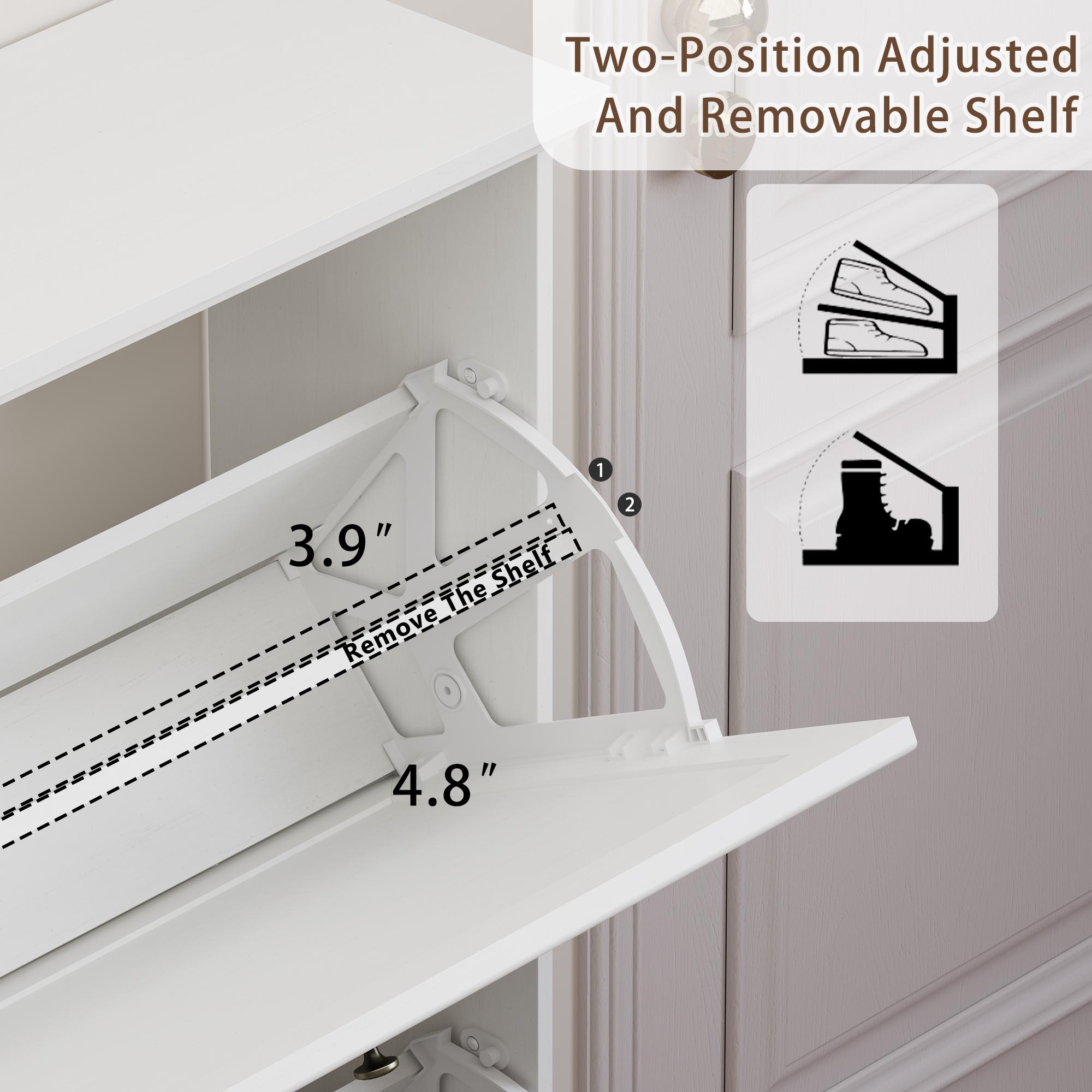 3 Flips Shoe Cabinet for Entryway, Narrow Shoe Storage Cabinet with Adjustable Shelves, Wooden Space-Saving Organizer and Rack for Foyer, Closet, Hallway 3 Flips Shoe Cabinet for Entryway, Narrow Shoe Storage Cabinet with Adjustable Shelves, Wooden Space-Saving Organizer and Rack for Foyer, Closet, Hallway