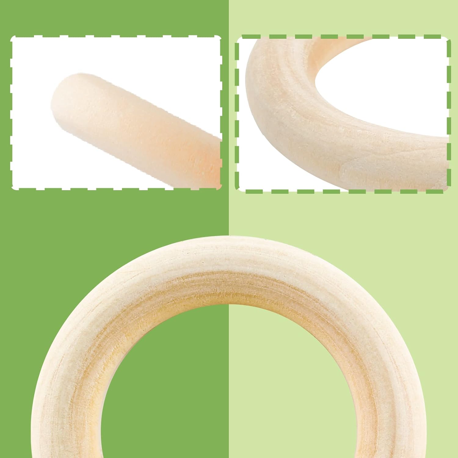 Wooden Rings, 40mm / 1.6 Inch, 30 count | Unfinished, Smooth  Circle Rings, For DIY Craft,  Hanger,  Making