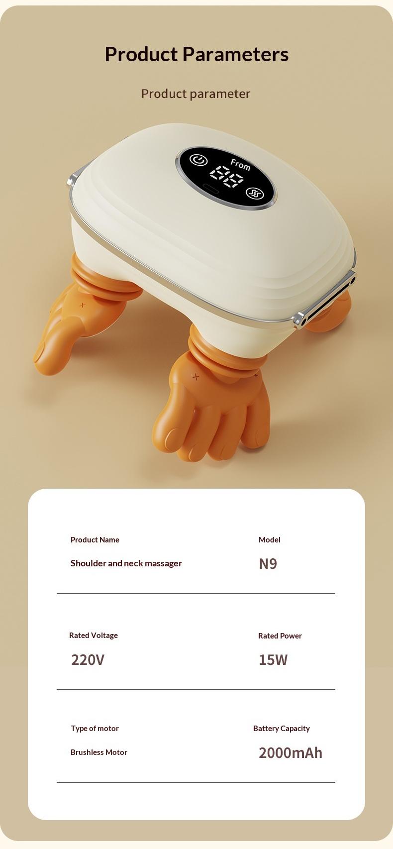 2026 upgraded shoulder and neck massager with heating function — wireless 3D kneading and deep tissue therapy technology, includes a remote control for easy operation, lightweight and portable, ideal as a gift.