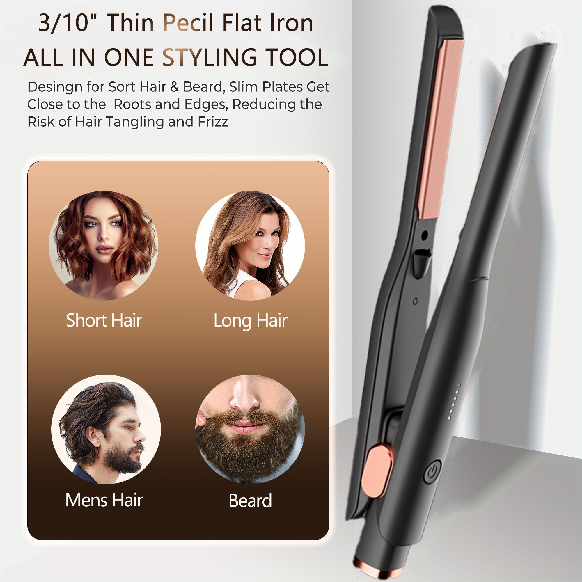Portable Mini Hair Straightener, Straight and Curly Two-in-One Styling, Hair Styling Tool, Flat Iron for Short Hair