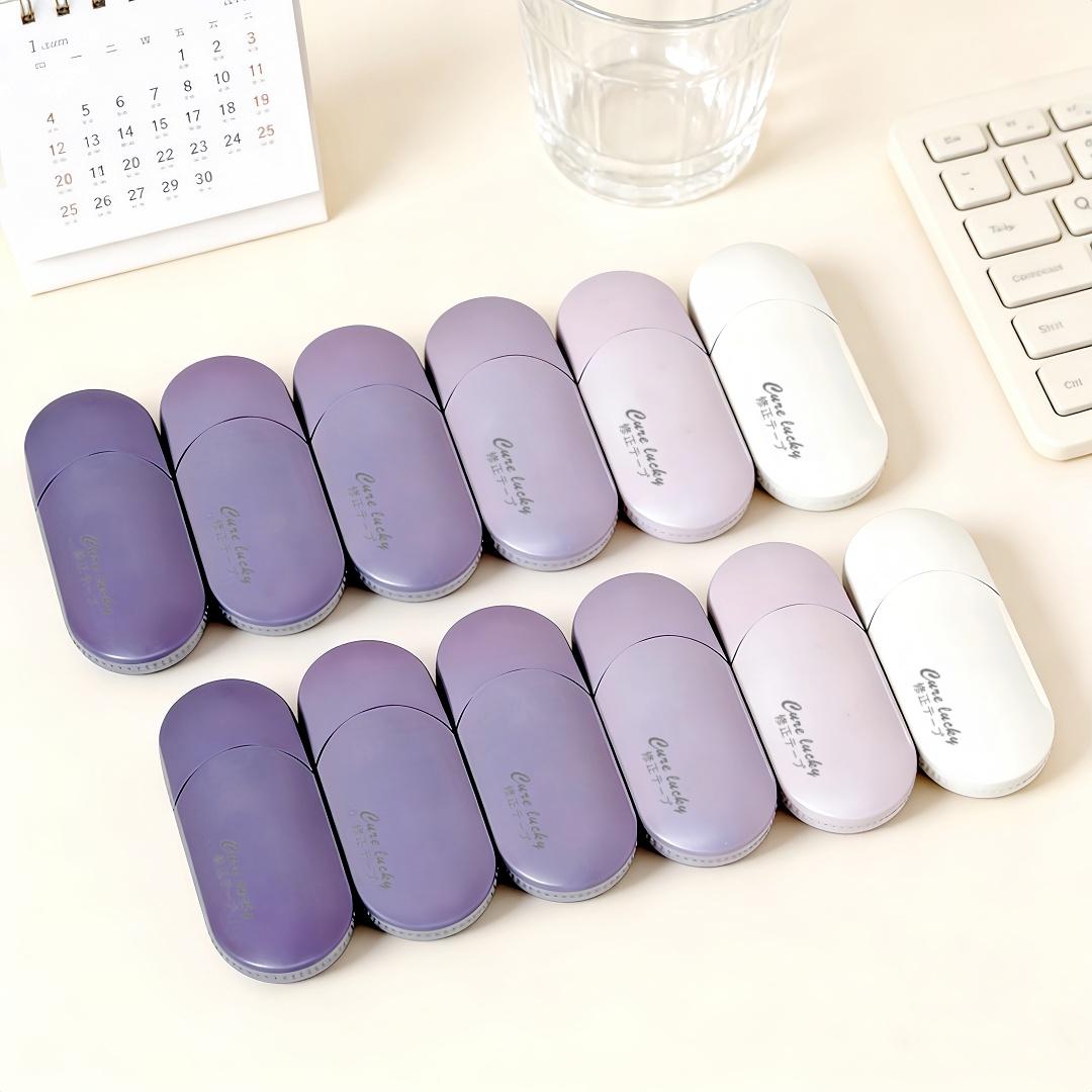 6-Piece Compact Portable Correction Tape Set, Ergonomic Handle, Smooth Coverage, Scratch-Resistant, Quiet Operation, Office & School Supplies