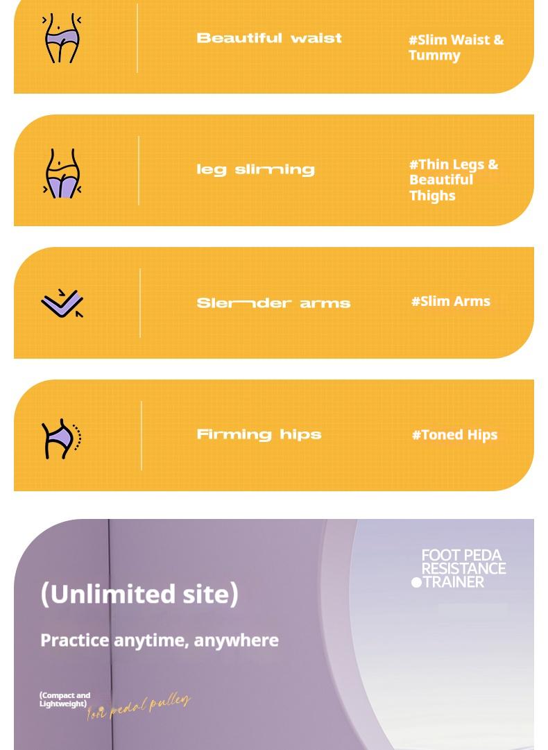 6-Strand Heavy Duty Abdominal Crunch Fitness Equipment – Leg & Core Workout, Sit-Up Assist, Home Gym Exercise, Non-Slip Foot Pedal & Resistance Bands (Portable)