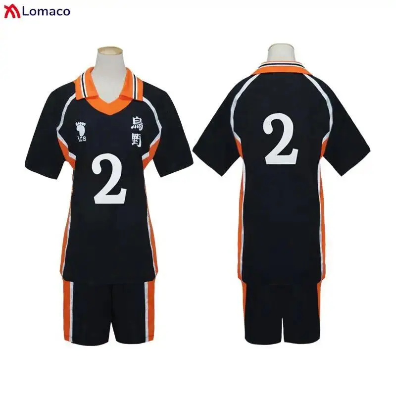 Anime Haikyu Karasuno High School Volleyball Club Shoyo Hinata Kageyama Tobio Sportswear Jersey Uniform Suit Cosplay Costume