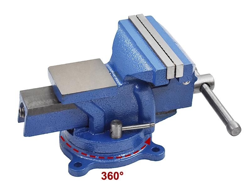 5" Heavy Duty Bench Vise with Anvil Swivel Table Top Clamp Locking Base Heat Treated Shaft Serrate Steel Jaws 5" Heavy Duty Bench Vise with Anvil Swivel Table Top Clamp Locking Base Heat Treated Shaft Serrate Steel Jaws