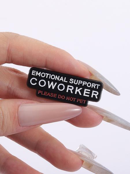 Emotional Support Colleague Lapel Pin, Office Humor Badge, Workplace Self-Parody Style, Fun Accessory for Backpack ID Card Decoration
