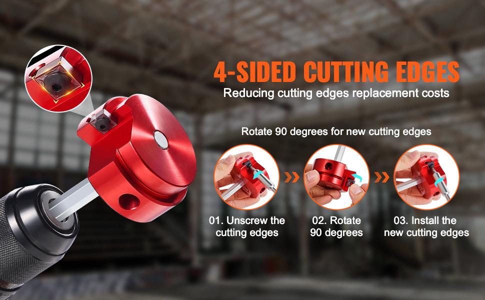 VEVOR 6Pcs PVC Pipe Reamer Kit, Plastic Pipe Fitting Socket Saver Kit, Includes 3/4, 1, 1-1/2, 2, 3, 4'', for PVC, CPVC, ABS Fittings, with Tool Box, for Exhaust, Drain, Water Pipes Cleaning