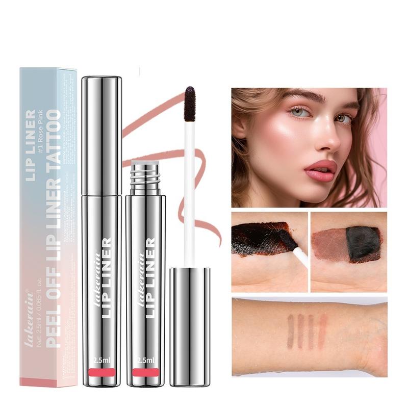 Peel-Off Lip Liner Pen, Non-Sticky Long-Lasting Matte Finish Lip Liner with Anti-Cup Staining