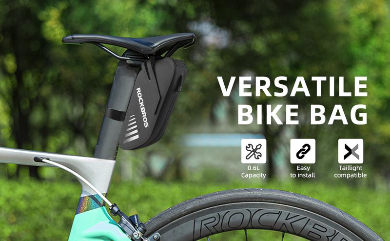 ROCKBROS Bike Bag - Waterproof 0.6L Seat/Frame Top Tube Bag, Lightweight, MTB/Road/Foldable Bikes