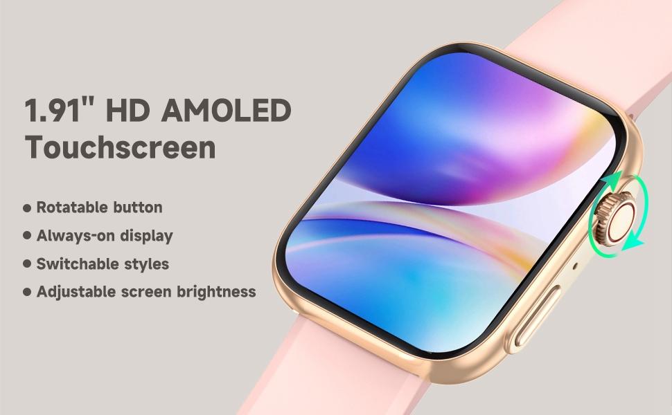 Smartwatch with Call Function, Electronic Watch, 1.91 Inch HD Display, Support 113+ Sports Modes, Heart Rate Monitor, Sleep Tracking, IP68 Waterproof