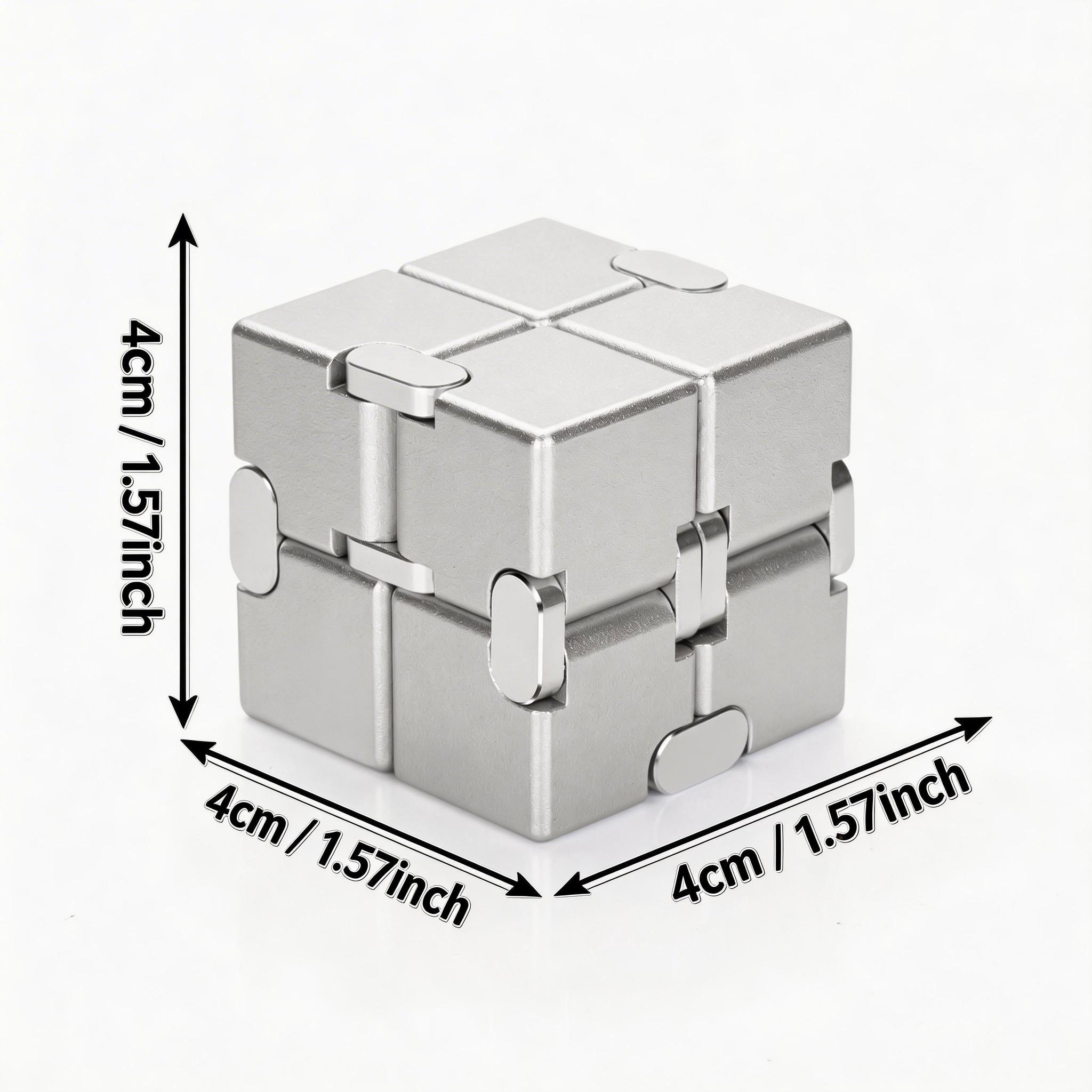 Aluminum Alloy Stress Relief Cube, Anti-Scratch Smooth Rotation, Unisex Finger Pressure Relief Toy, Office Desk Decor, Ideal Gift