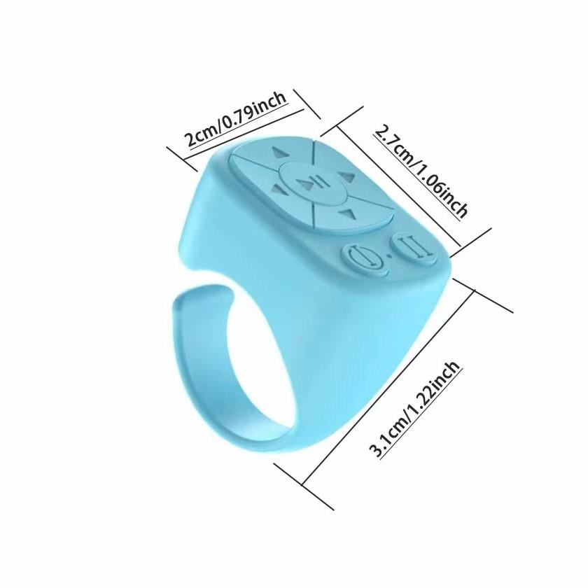 Multi-Function Ring Bluetooth-compatible Remote, Rechargeable Wireless Page Turner, Phone Camera Shutter Stabilizer, Compatible with iOS Android