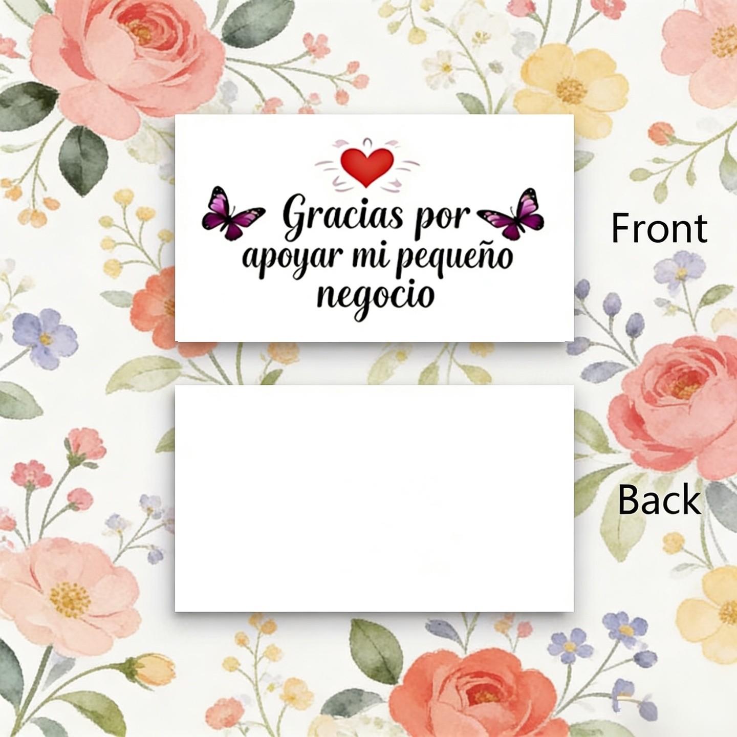 50 Spanish Thank You Cards, Heart Design, Cute Colors, Thick Paper Tags, Perfect for Gift Boxes, Business Thanks, Decorations