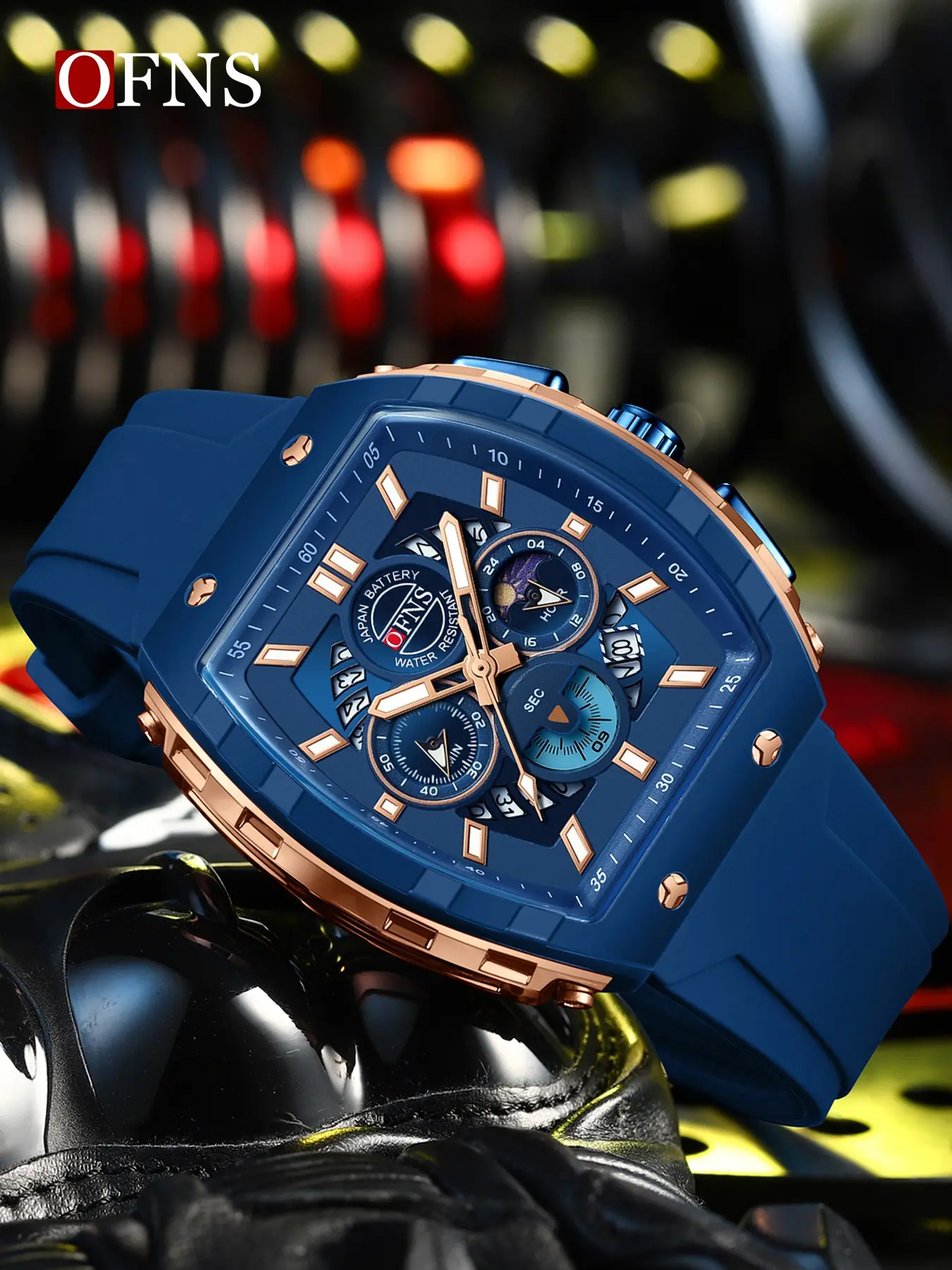 Men's Chronograph Analog Quartz Resin Strap, Luminous Date Display, Casual Style, All-Season Wear, Ideal Gift for Birthdays Anniversaries