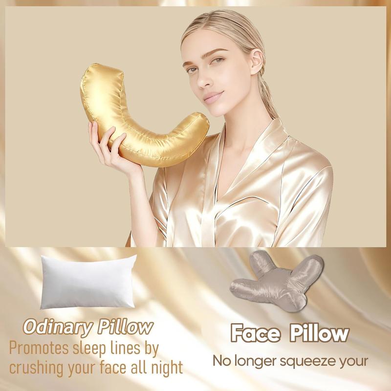 Face massage pillow, soft face pillow, high-quality beauty pillow, ultimate sleeping comfort, washable silk pillowcase, plush and silky polyester filling, meet all sleeping needs