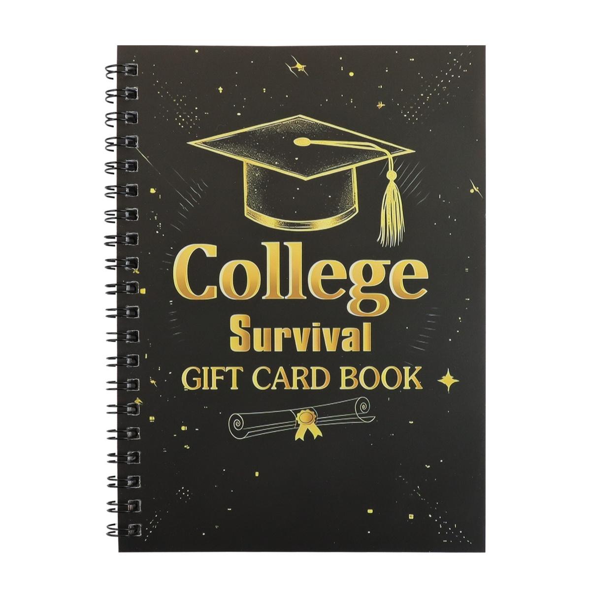 College Survival Gift Card Organizer Notebook, Graduation Season Gift, Coil Binding, Perfect for University Students, Practical and Stylish