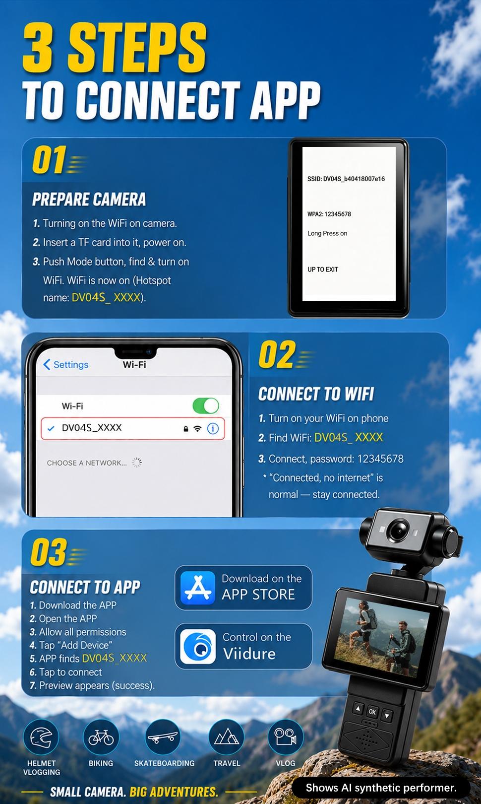 Action Camera, Back Clip Hands Free Wearing, Wearable Action Cam, 270° Rotatable Camera Lens, 90° Adjustable Screen,Loop Auto Overwrite Recording, HD  Clear Photo Shot, For Pet Walking  Cycling , Portable Vlog Cam