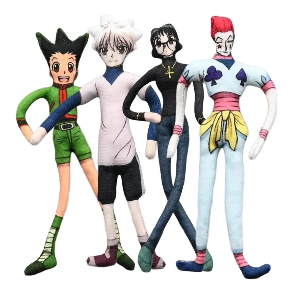 Hunter x Hunter Anime Character Stuffed Plush Toys - Gon Freecss, Hisoka, Killua Zoldyck Unisex Twistable Wire Cotton Cosplay Dolls, Birthday Gift for Anime Fans