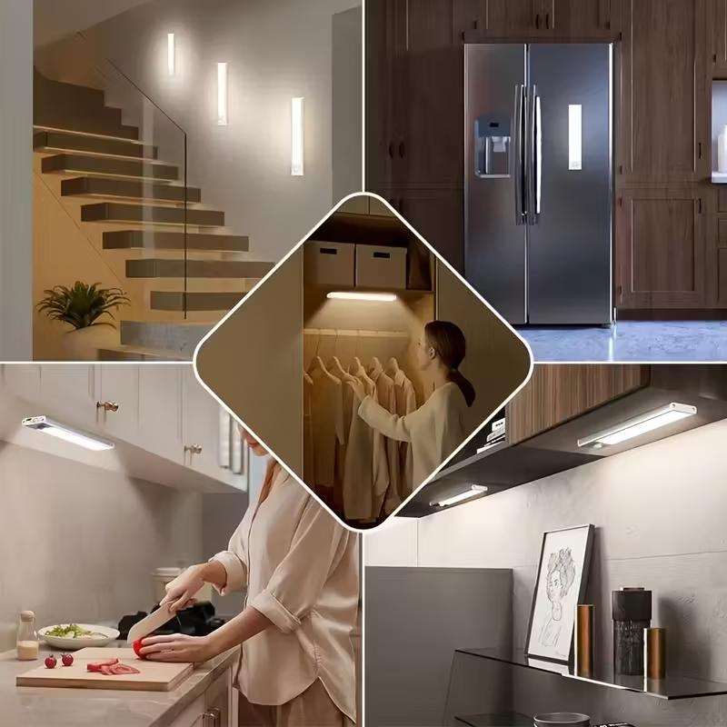Motion Sensor Under Cabinet Lights 4 Pack, 3 Color Temperatures, Wireless USB Rechargeable, 2200mAh Battery, Magnetic Stick-On, 200 Lumens, Auto & Always-On Modes, Indoor Closet & Kitchen Lighting Dimmable Nightlight Motion Sensor Under Cabinet Lights 4 Pack, 3 Color Temperatures, Wireless USB Rechargeable, 2200mAh Battery, Magnetic Stick-On, 200 Lumens, Auto & Always-On Modes, Indoor Closet & Kitchen Lighting Dimmable Nightlight