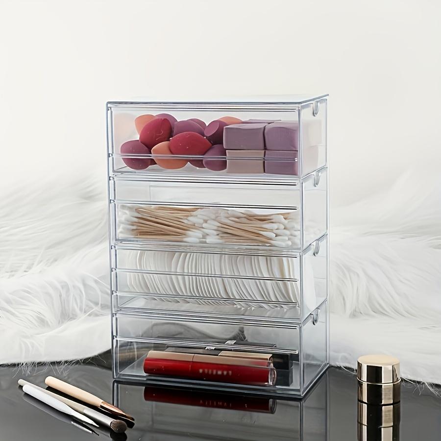 Multi-Layer Plastic Drawer Storage Box, Handmade Finishing Box, 4-Layer Transparent Hair Accessories Organizer, Stackable Bathroom Containers, Clear Container