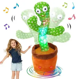 Dancing Cactus 120 Song Speaker Talking Usb Battery Voice Repeat Plush Cactu Dancer Toy Talk Plushie Stuffed Toys For Kids Gift