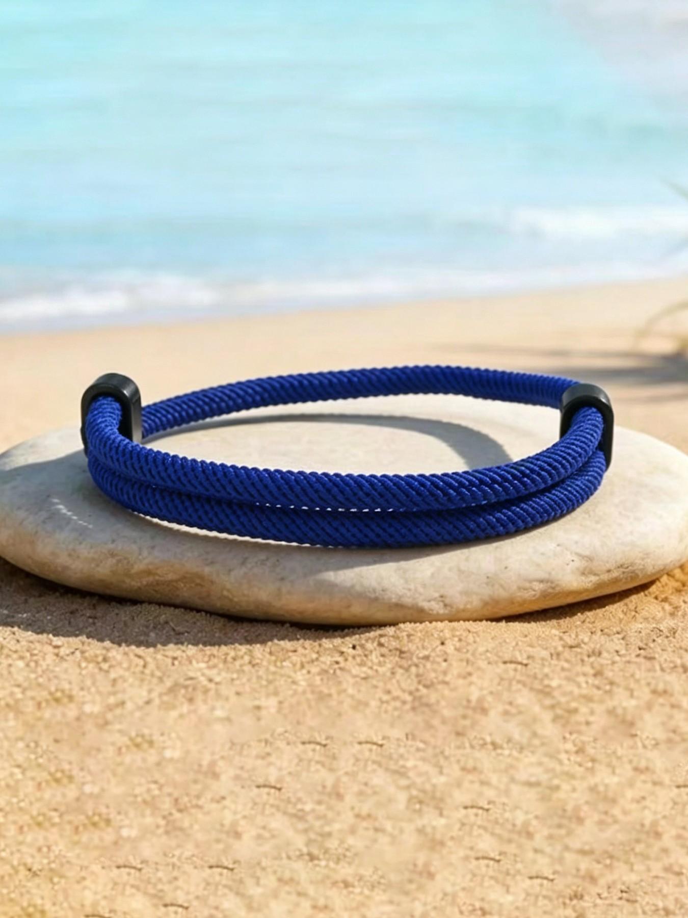 Men's Colorful Braided Rope Wristband, Simple Fashion Style, Durable Adjustable Nylon Cord, Ideal for Daily Wear, Couple Matching, Boyfriend Gift