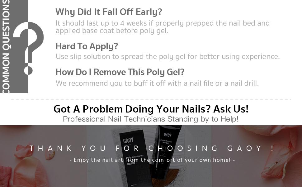 GAOY Poly Gel, 60g Nail Extension Gel, Clear Builder Gel Nail Enhancement Gel for Beginner & Professional Nail Art Salon DIY at Home