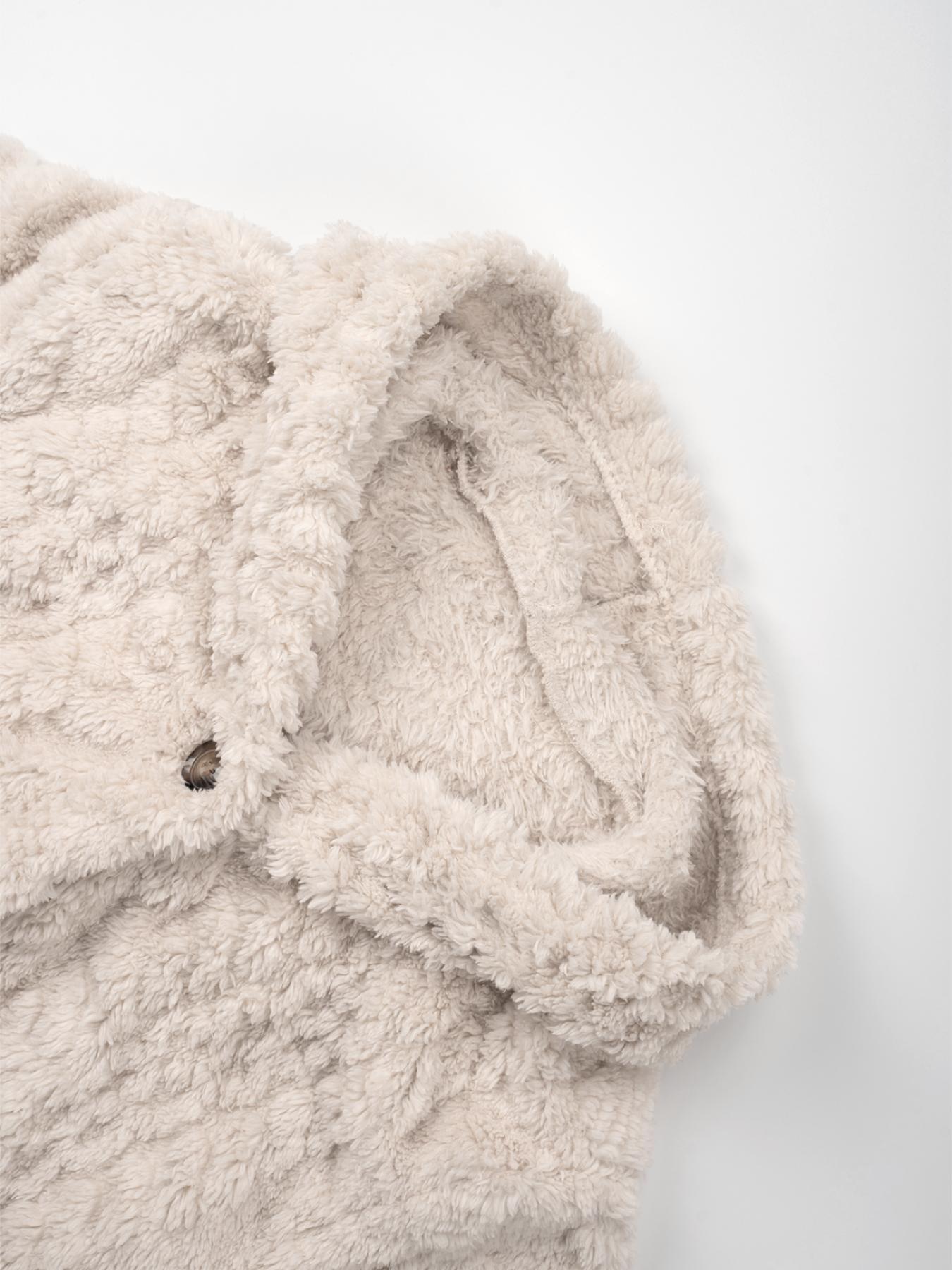 Women's Fall Winter Warm Hooded Plush Jacket, Soft Textured Button Front Coat, Casual Loose Fit Outerwear for Daily Wear