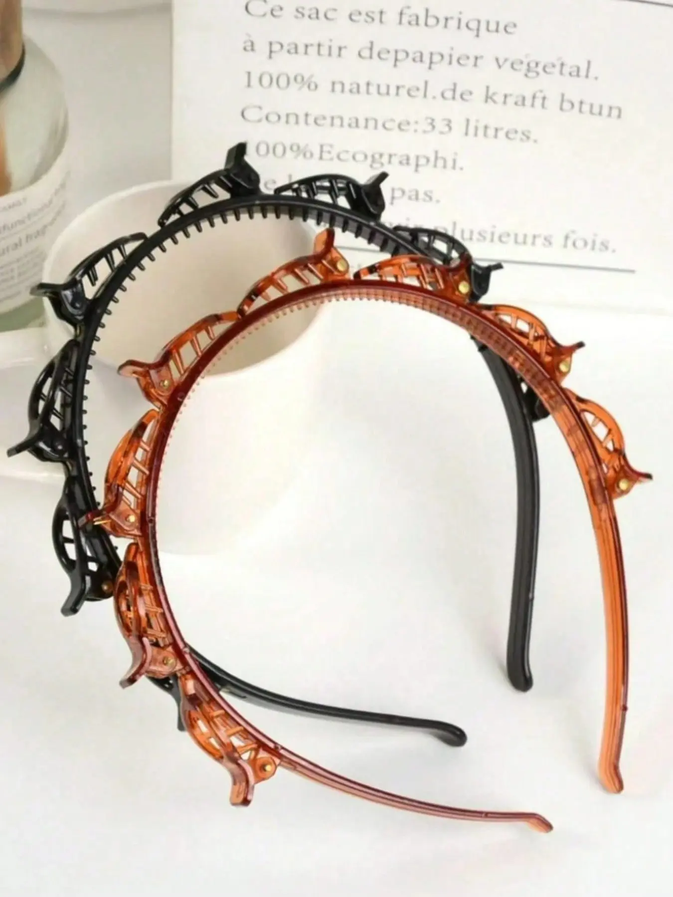 2-Piece Korean Style Hollow Hairband Set, Loose Bang Clip, Women's Hair Accessories, Hairstyling Tools, Beauty Supplies, Travel Hair Tie, Summer Holiday Headbands