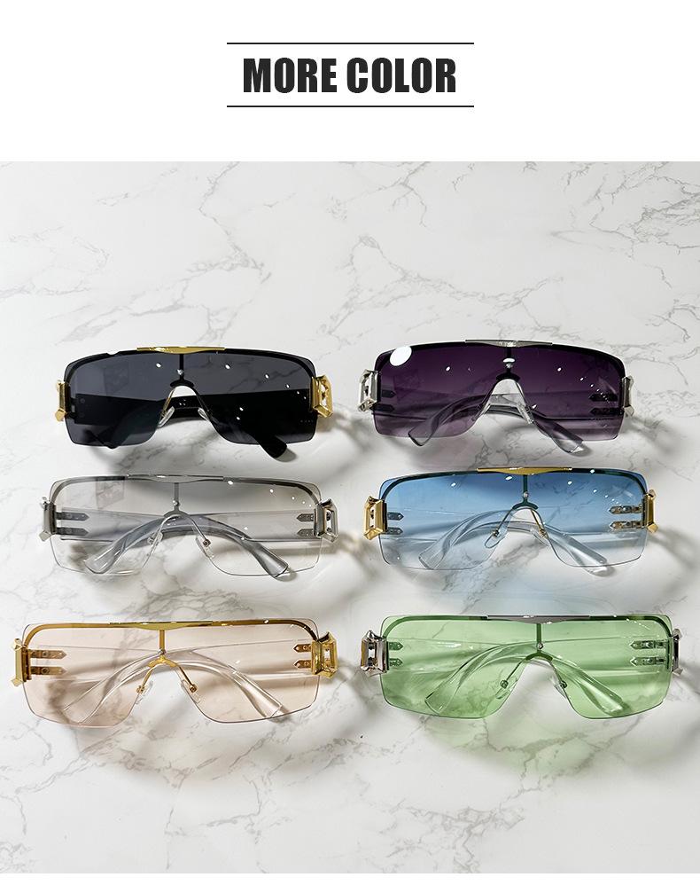 Trendy Y2K Punk Frameless Sport Sunglasses for Women Men UV400 Protection Rimless Shades for Rave Festival Cycling Running Outdoor Daily Wear