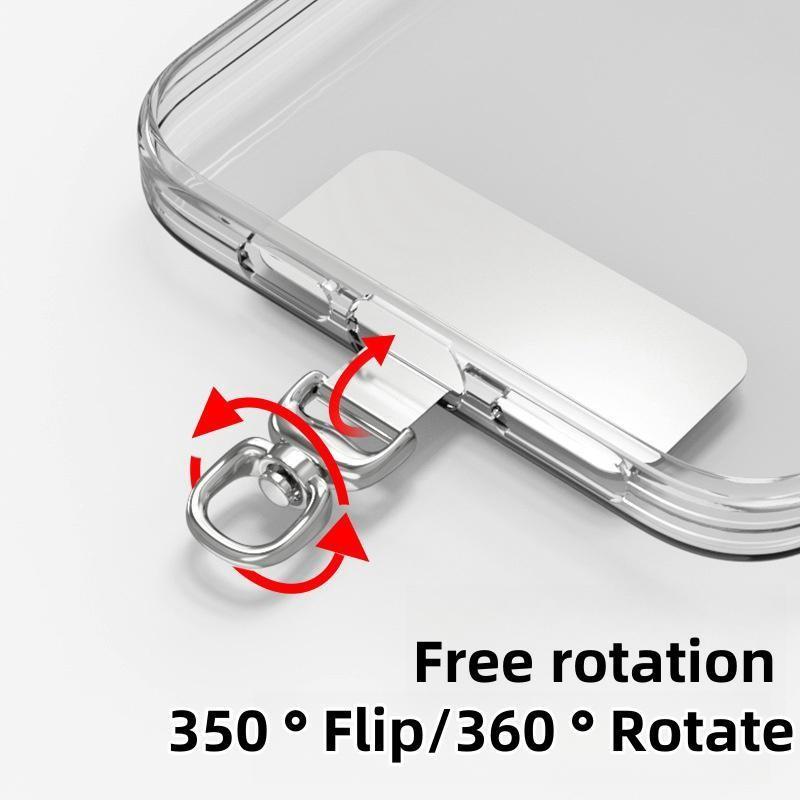 Metal Phone Lanyard Holder, Universal 360 Degree Rotating Metal Safety Chain Accessory, Ultra-Thin Durable Design for Phones