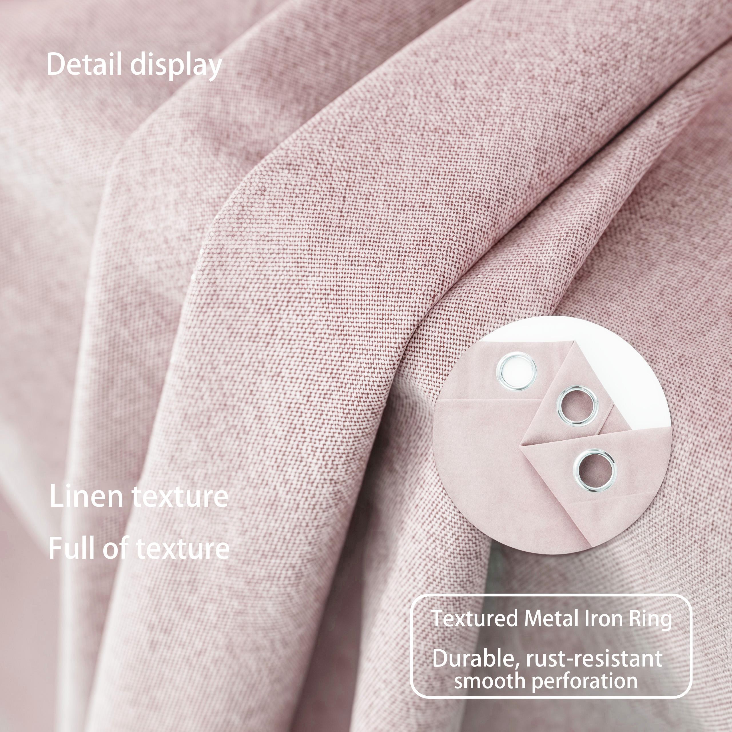 100% Light Blocking Sunscreen Curtains, Indoor Dark Cotton Polyester Fabric with Lining, Modern Romantic Simple Style for Bedroom Living Room