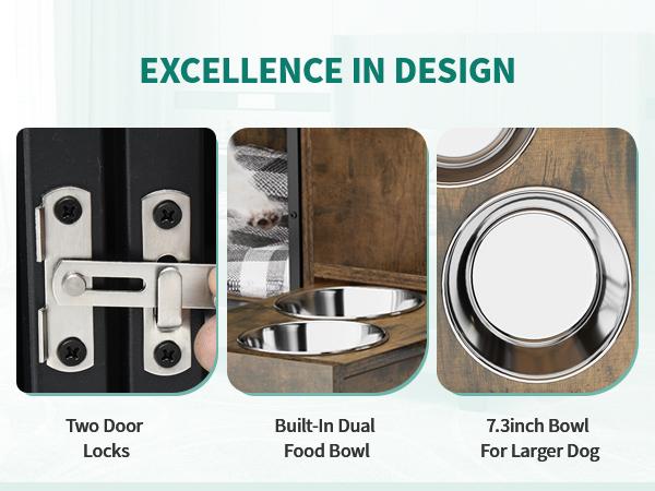 DWVO 94.5" Large Dog Crate Furniture Heavy Duty Dog Kennel w/Room Divider Feeder Bowl for Dogs