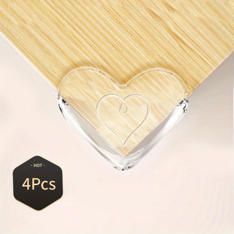 4pcs Heart-Shaped Table Corner Protectors Suitable for for Home & Office Furniture - Heavy-Duty PVC Sharp, Safety Caps for Chair/Desk/Table Corners, -Free Transparent