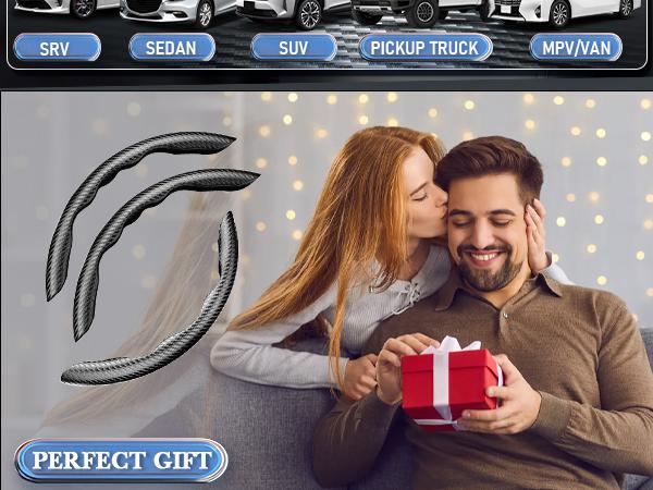 Canvcle Carbon Fiber Steering Wheel Cover Automotive Anti-Slip Steering Wheel Cover for Men/Women - Durable Universal Car Accessory Multicolor