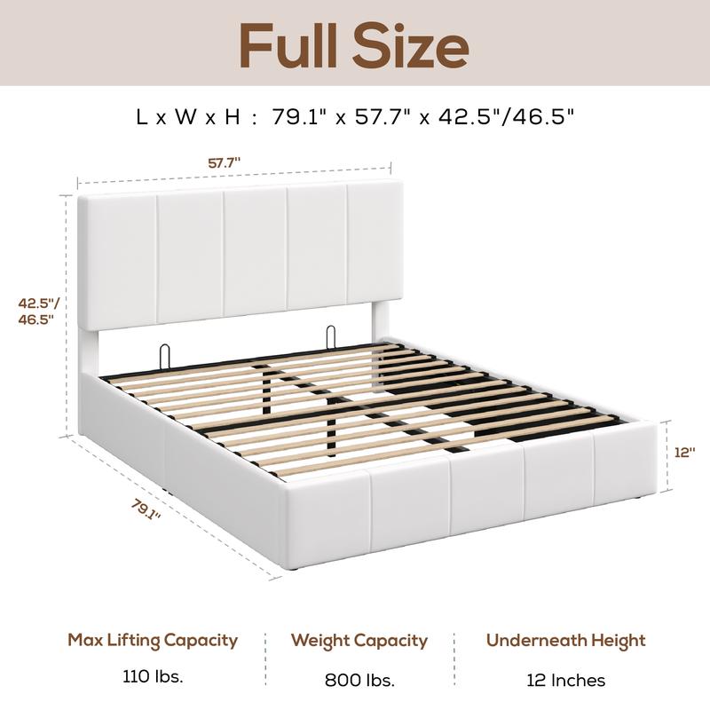 MUTICOR Velvet Upholstered Lift-Up Storage Bed Frame,Gas Lift Platform Base with Large Storage, No Box Spring Needed，Full/King/Queen Size Bed Frame. #TikTokShopBlackFriday #ChristmasGifts