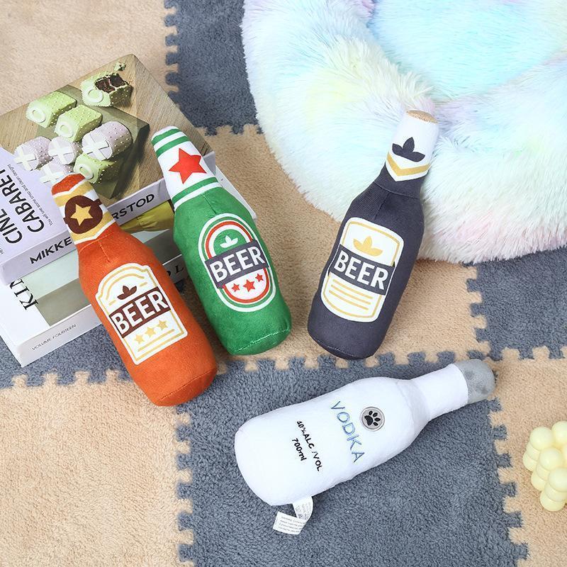 Plush Dog Toys Beer Bottle Shaped Small Large Dogs Bite-Resistant Clean Teeth Chew Toy Pets Squeaky Interactive Playing Supplies Plush Dog Toys Beer Bottle Shaped Small Large Dogs Bite-Resistant Clean Teeth Chew Toy Pets Squeaky Interactive Playing Supplies